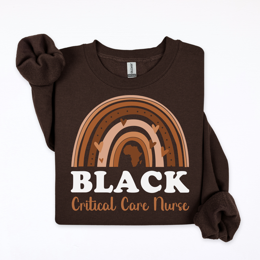Black Critical Care Nurse Crewneck