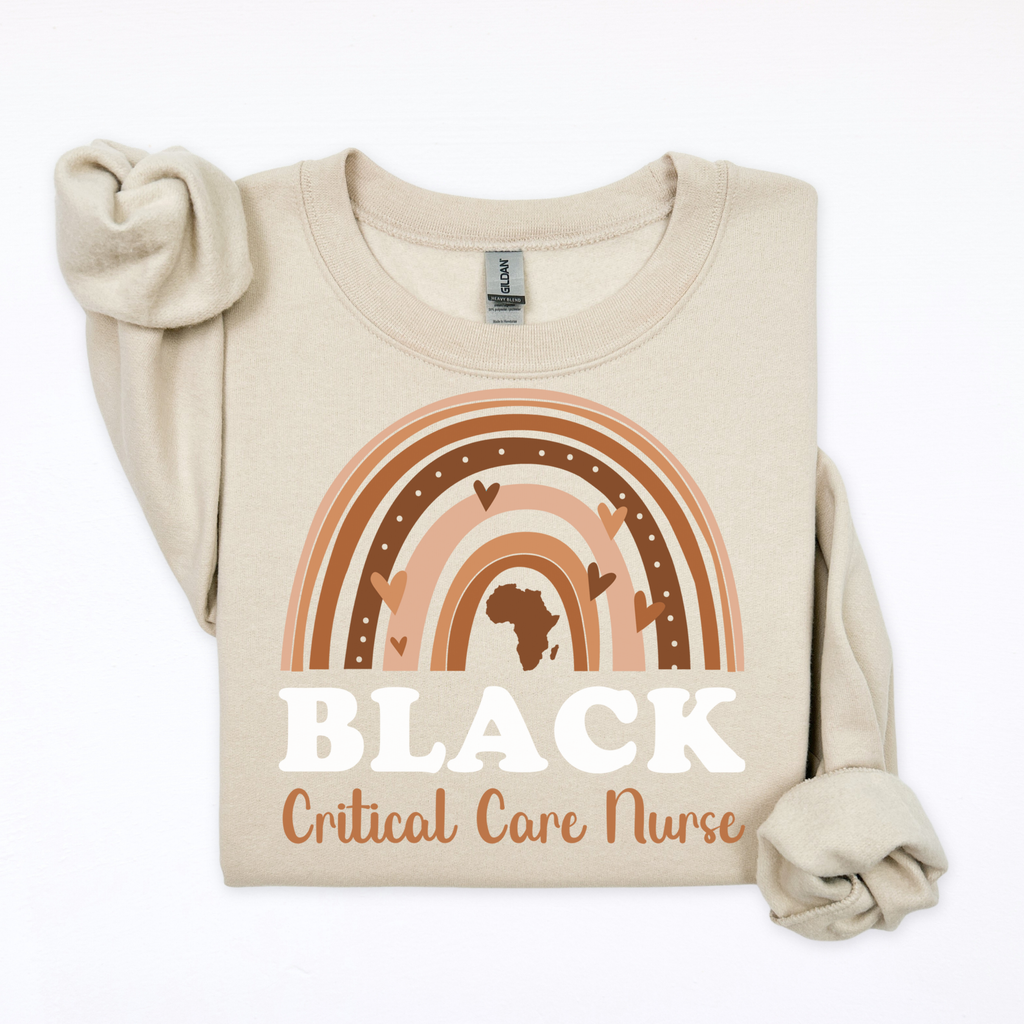 Black Critical Care Nurse Crewneck