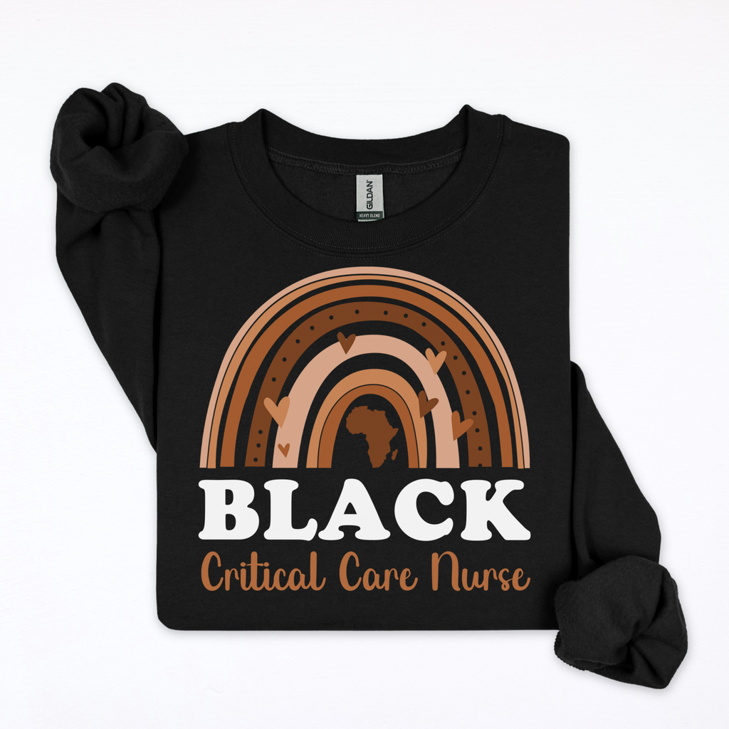 Black Critical Care Nurse Crewneck