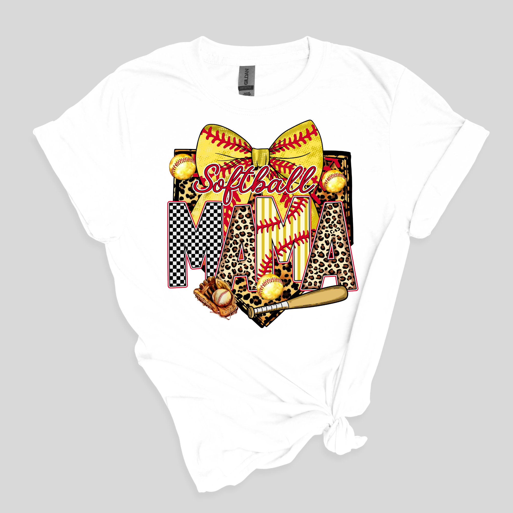 Cheetah Print Softball Mama TShirt