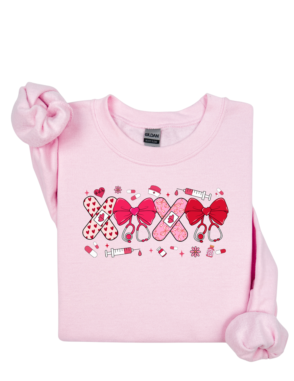 Bandaid and Ribbons Valentines Day Sweatshirt