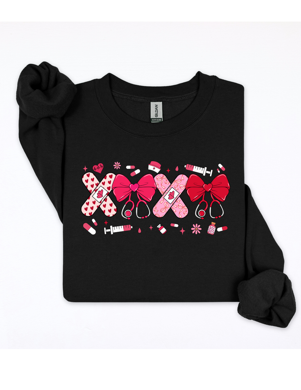 Bandaid and Ribbons Valentines Day Sweatshirt