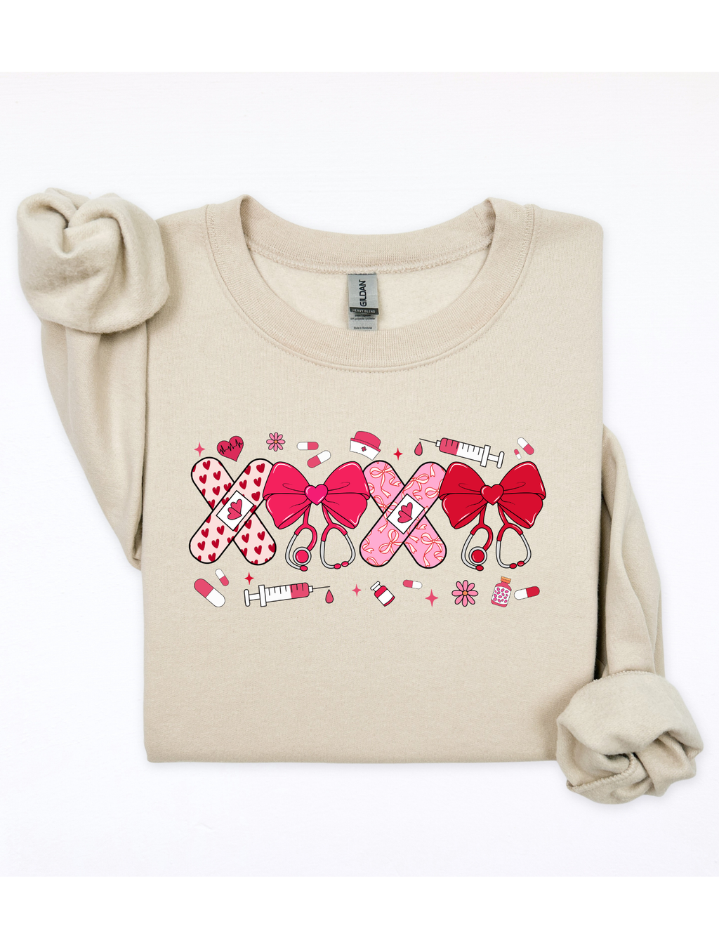 Bandaid and Ribbons Valentines Day Sweatshirt